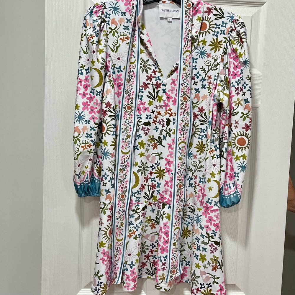 Smith & Quinn Hazel La Lune Dress with Belt Colorful Preppy